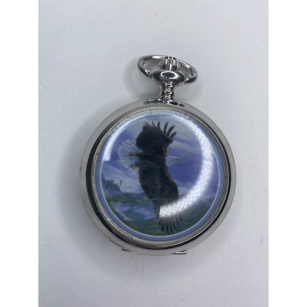Ai Agnew Avon Pocket Watch Silver Flying Eagle No Chain